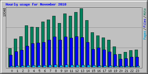 Hourly usage for November 2010